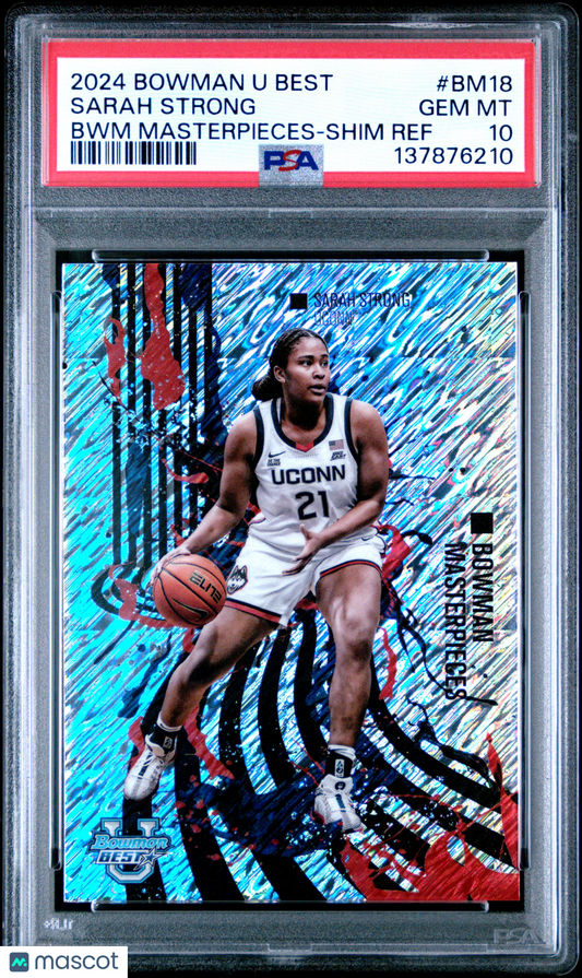 2024 Bowman University Best Bowman Masterpieces Sarah Strong Shim Ref PSA 10