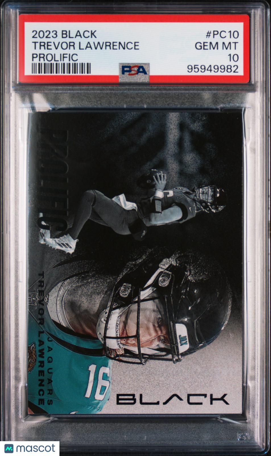 2023 Panini Black Prolific Trevor Lawrence #PC10 PSA 10
