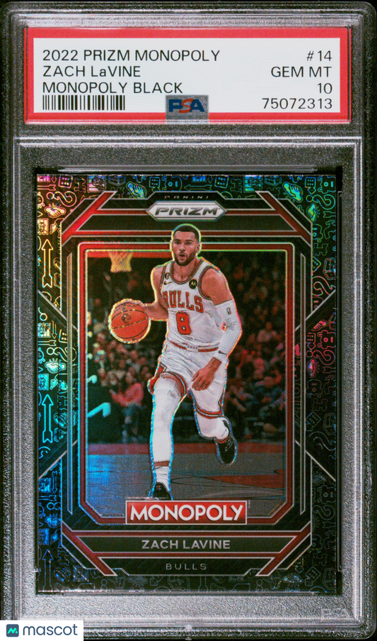 2022 Panini Prizm Monopoly Zach Lavine #14 Black PSA 10
