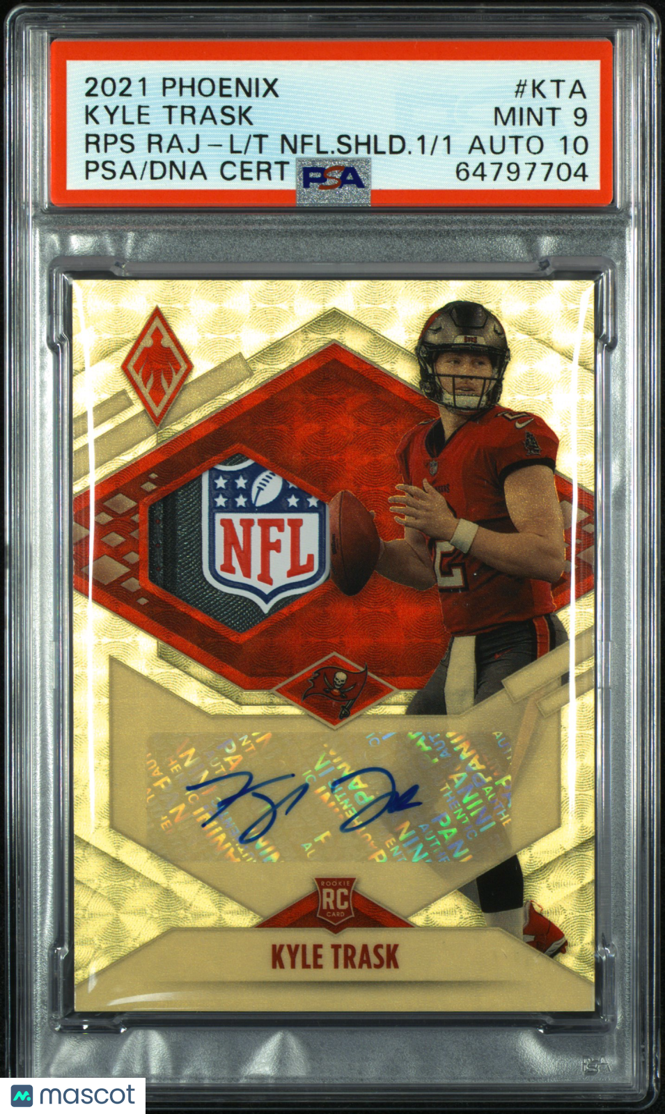 2021 Phoenix Kyle Trask #RJR-KTR Rookie Patch Auto NFL Shield PSA 9 RPA RC 1/1