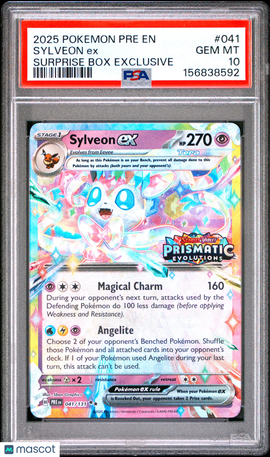 2025 Pokemon Pre EN-Prismatic Evolutions Sylveon EX #041 PSA 10