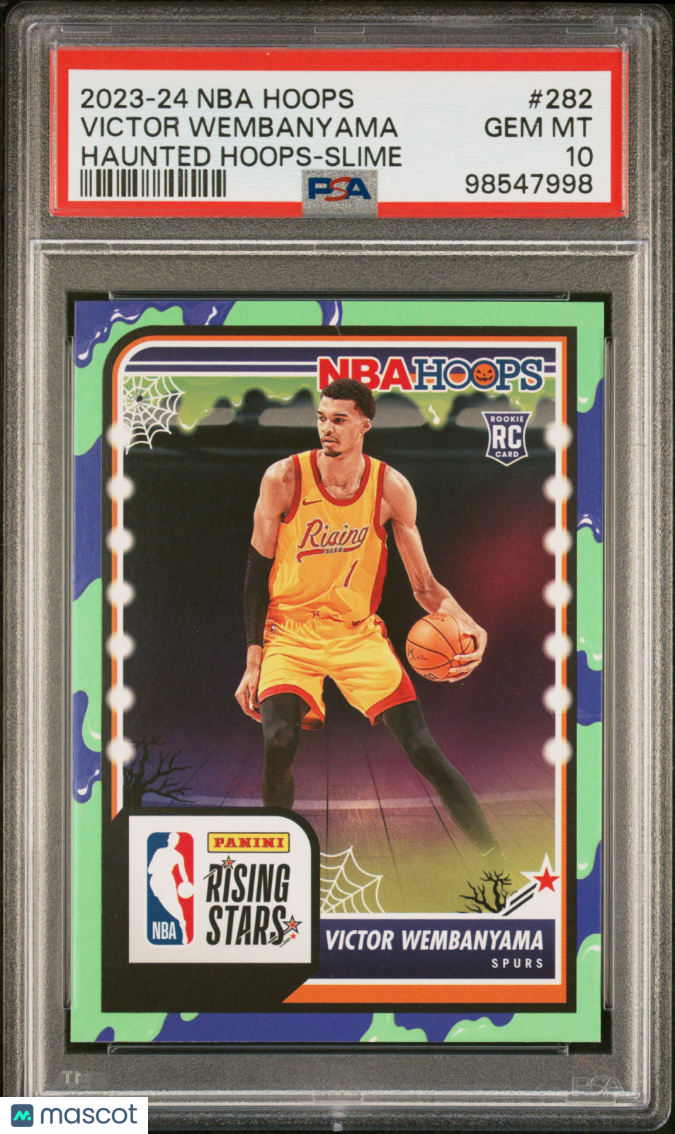 2023 Panini Haunted Hoops Victor Wembanyama #282 Slime PSA 10