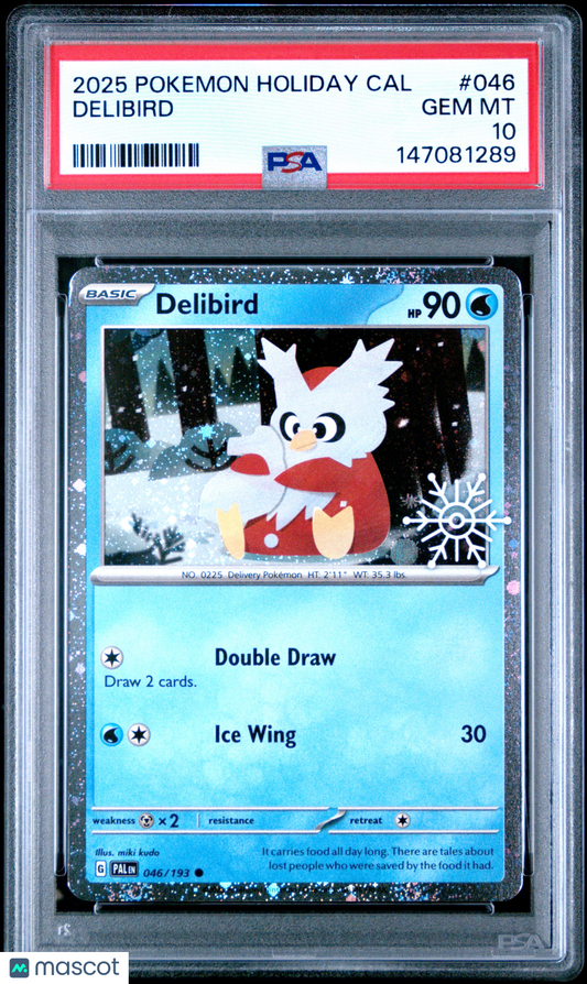 2025 Pokemon Holiday Calendar Delibird #046 PSA 10