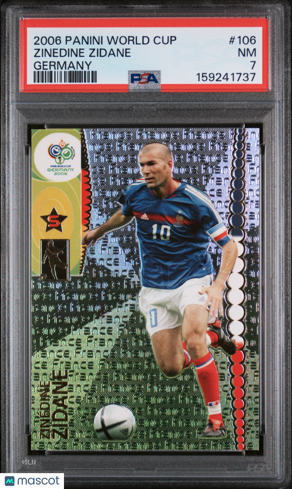 2006 Panini World Cup Germany Zinedine Zidane #106 PSA 7