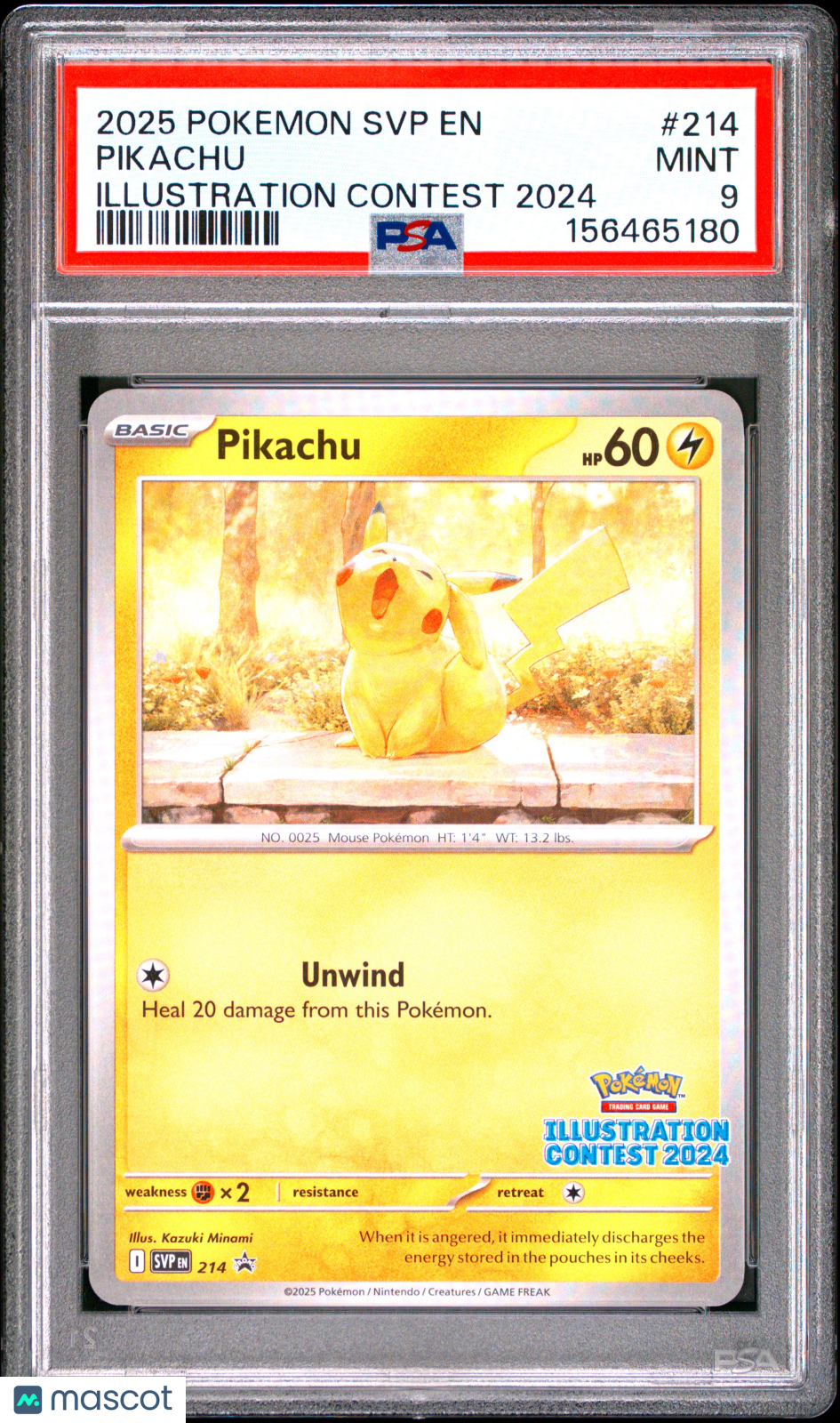 2025 Pokemon SVP EN-SV Black Star Promo Pikachu #214 PSA 9