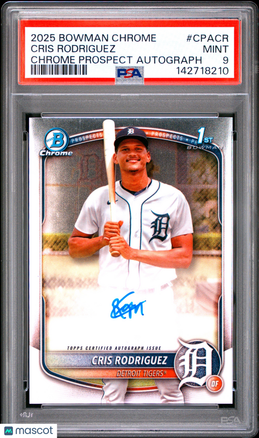 2025 Bowman Chrome Prospect Autographs Cris Rodriguez #CPACR PSA 9