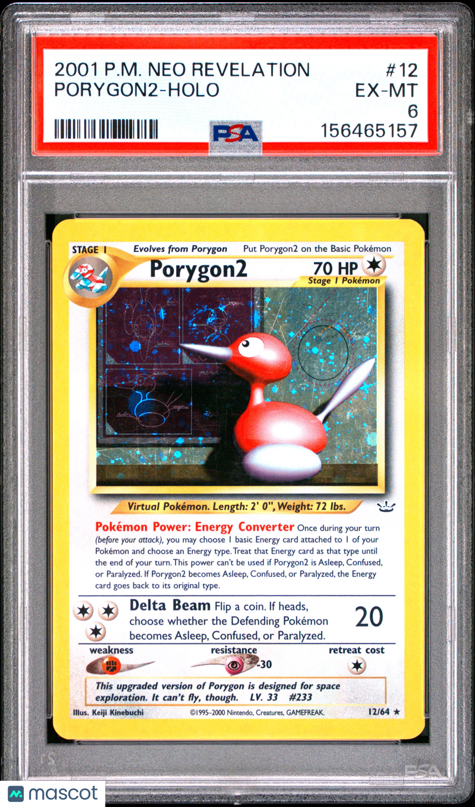 2001 Pokemon Neo Revelation Porygon2 #12 PSA 6
