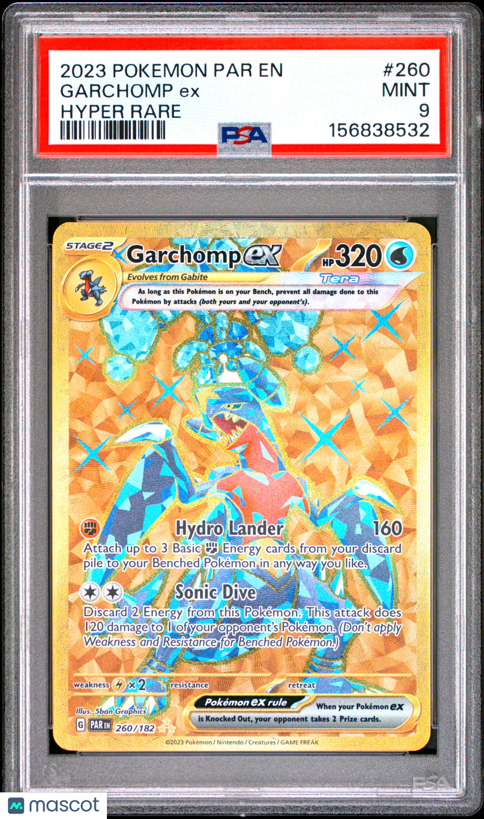 2023 Pokemon Par EN-Paradox Rift Garchomp EX #260 Hyper Rare PSA 9
