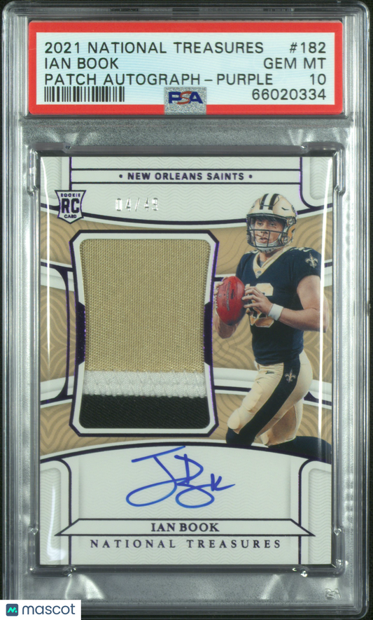 2021 Panini National Treasures Ian Book #182 Patch Autograph Purple PSA 10