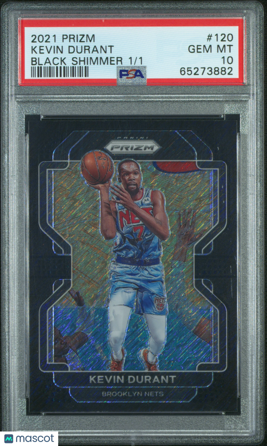 2021 Panini Prizm Kevin Durant #120 Black Shimmer Prizm 1/1 PSA 10