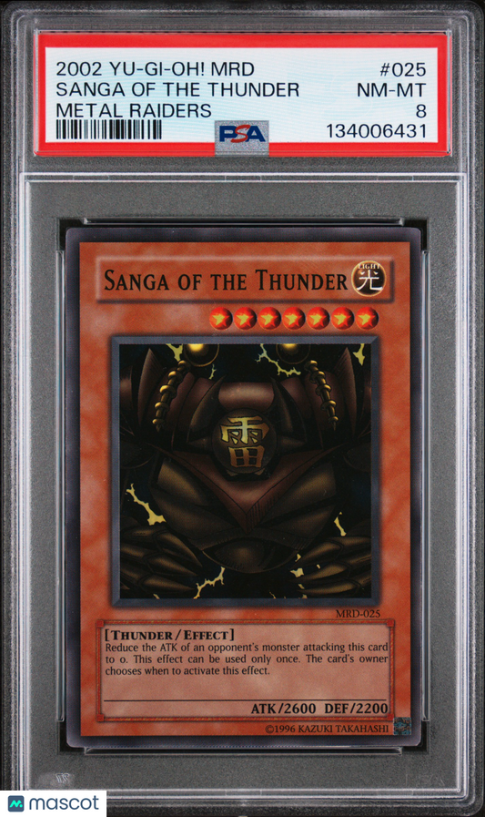 2002 Yu-Gi-Oh! MRD-Metal Raiders Sanga Of The Thunder #025 Metal Raiders PSA 8