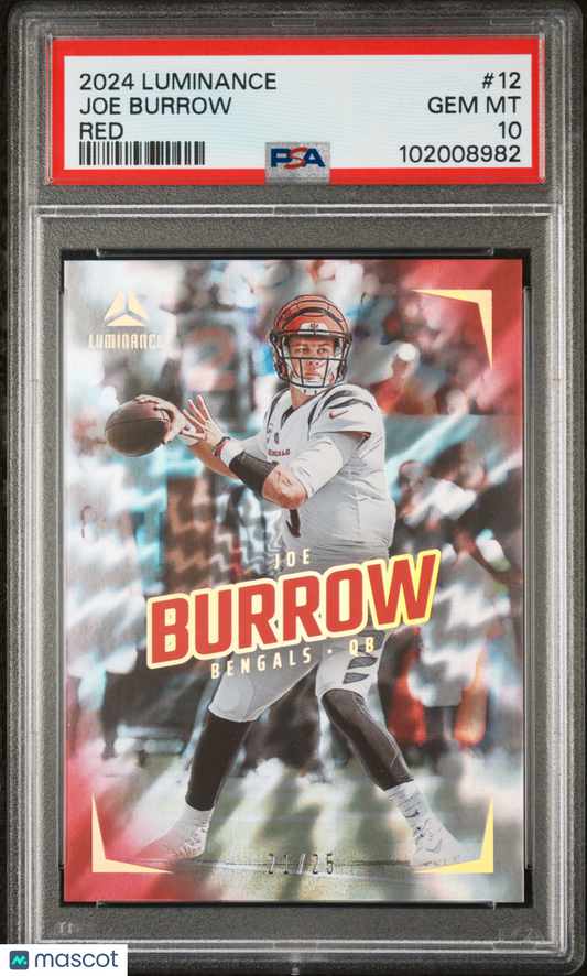 2024 Panini Luminance Joe Burrow #12 Red PSA 10