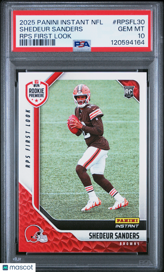 2025 Panini Instant NFL RPS First Look Shedeur Sanders #RPSFL30 PSA 10