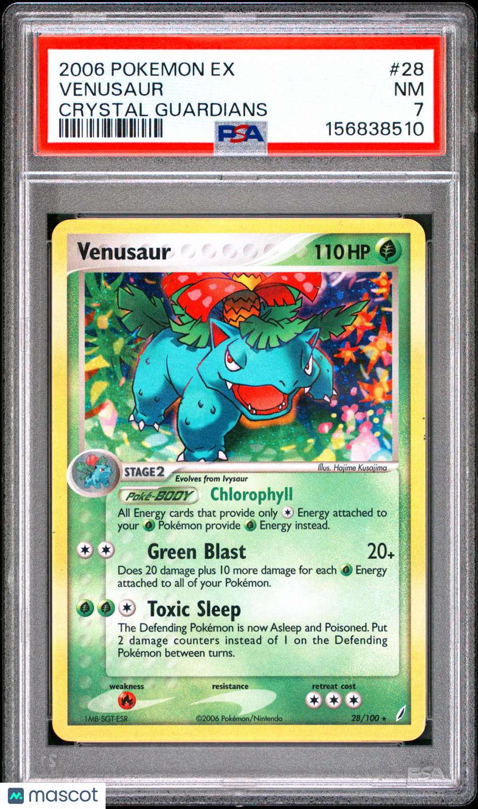 2006 Pokemon EX Crystal Guardians Venusaur #28 PSA 7