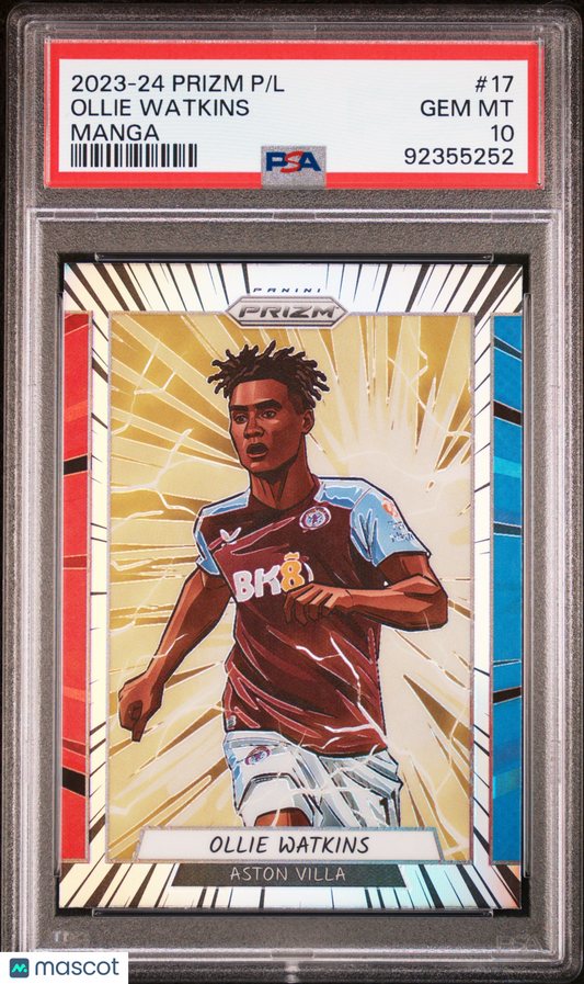 2023-24 Panini Prizm Premier League Manga Ollie Watkins #17 PSA 10
