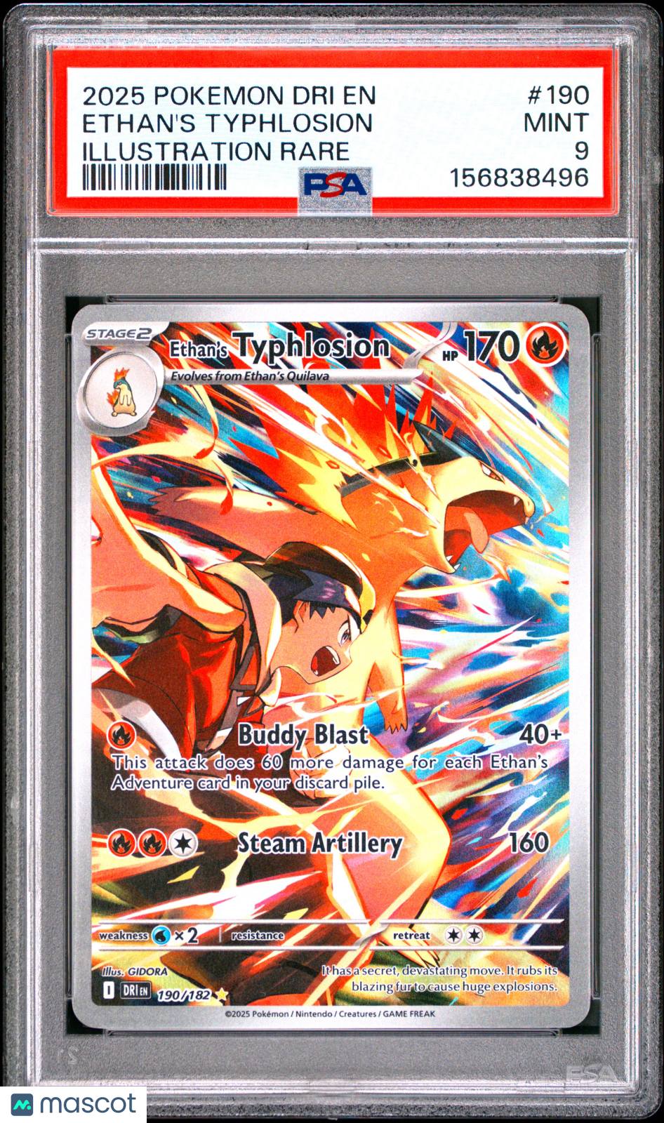 2025 Pokemon Dri EN-Destined Rivals Ethan's Typhlosion #190 PSA 9