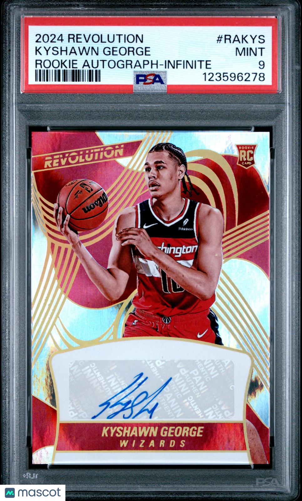 2024 Panini Revolution Rookie Autographs Kyshawn George #RAKYS Infinite /25 PSA 9