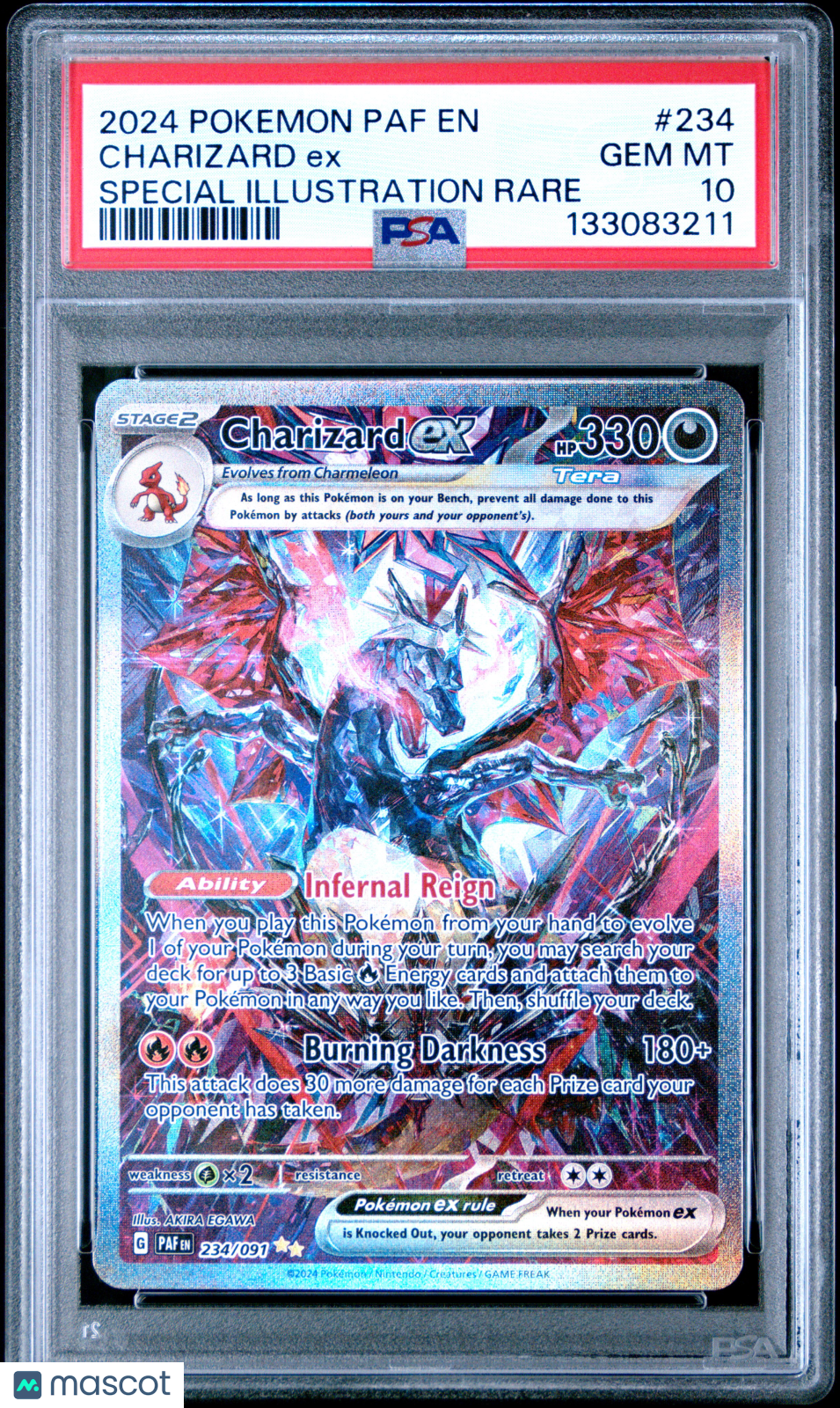 2024 Pokemon Paldean Fates Charizard EX #234 Special Illustration Rare PSA 10