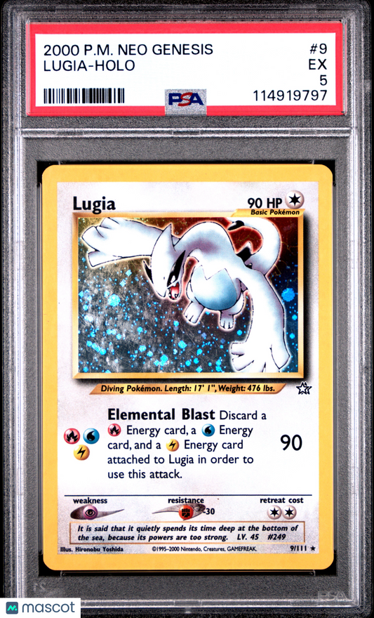 2000 Pokemon Neo Genesis Lugia #9 PSA 5