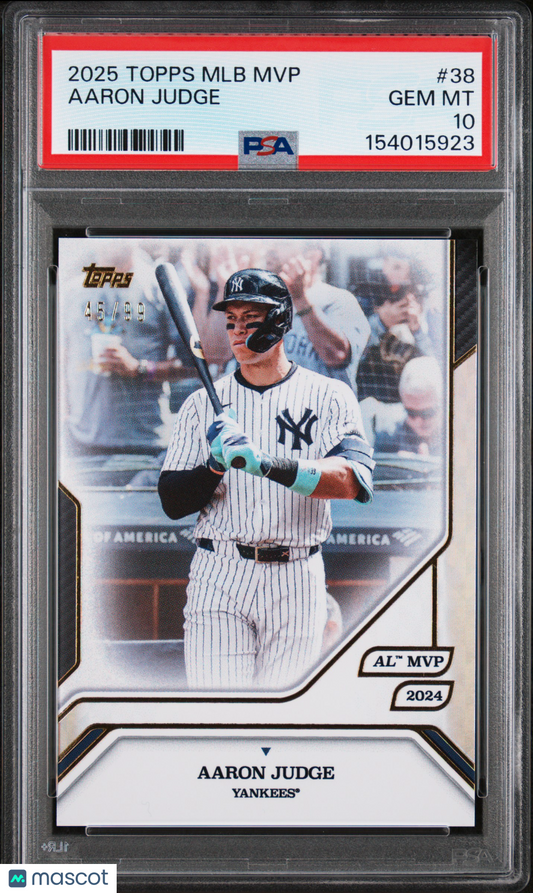 2025 Topps MLB MVP Collection Aaron Judge #38 /99 PSA 10