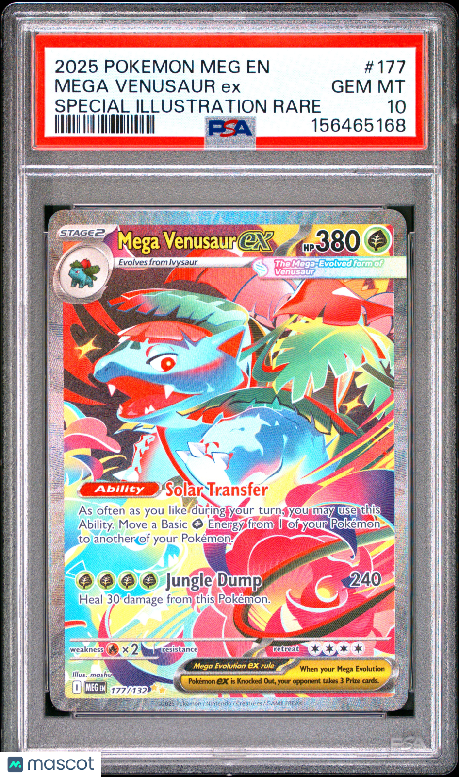 2025 Pokemon Meg EN-Mega Evolution Mega Venusaur EX #177 Special Illustration Rare PSA 10