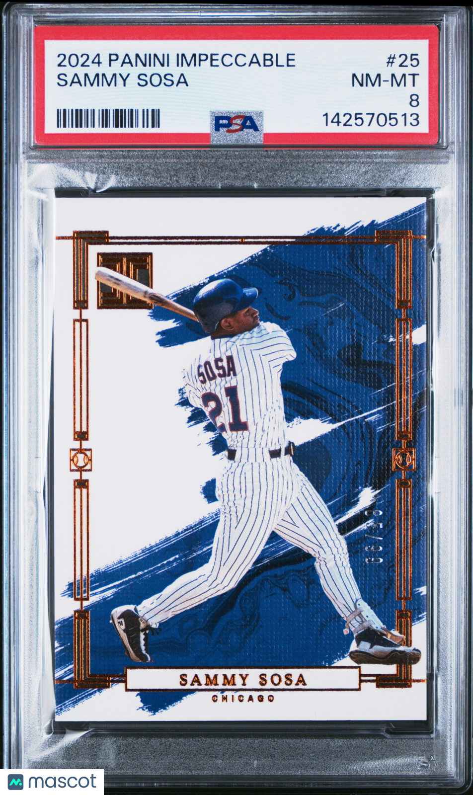 2024 Panini Impeccable Sammy Sosa #25 PSA 8 /99