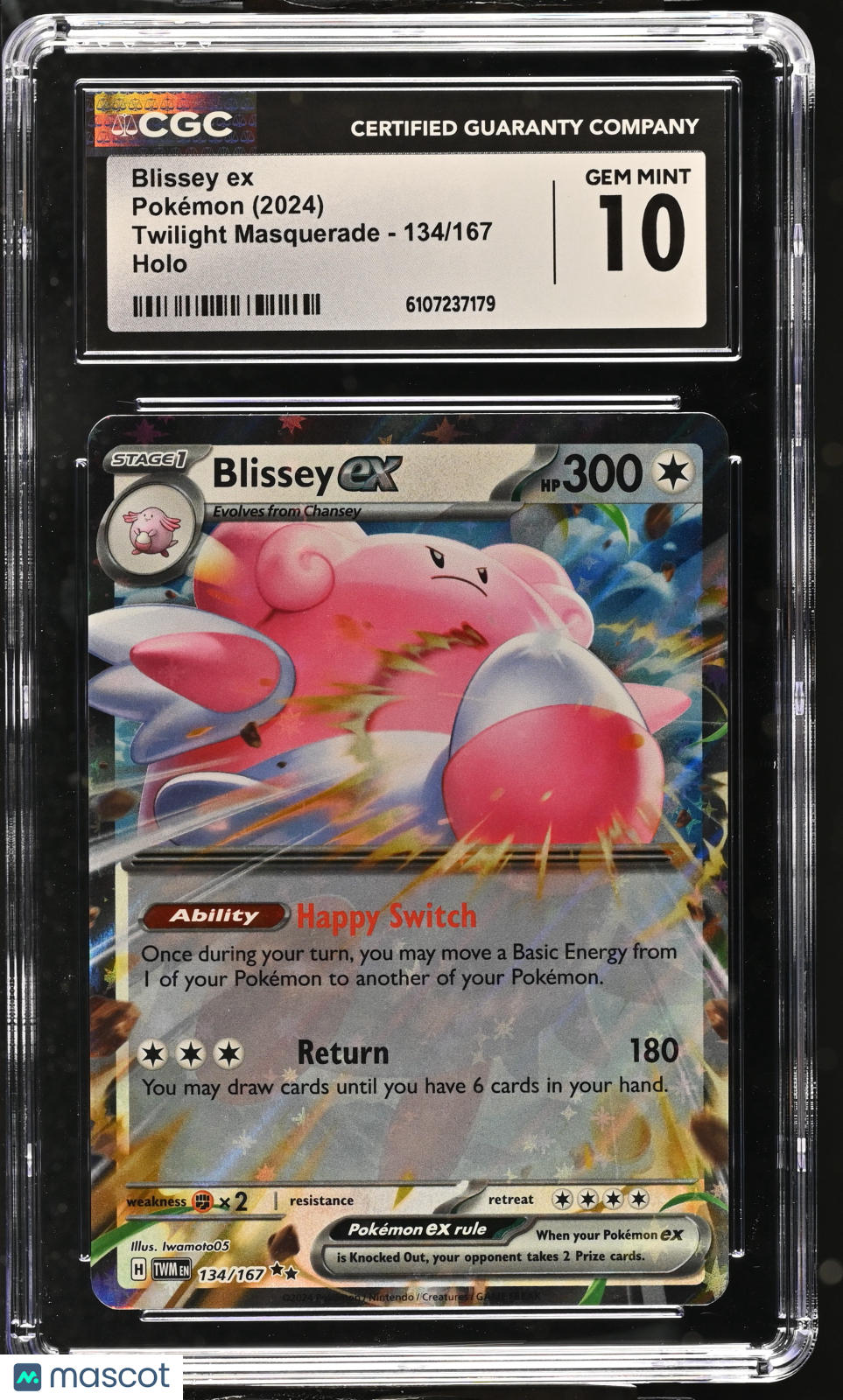 2024 Pokemon Twilight Masquerade Blissey ex #134/167 134/167 CGC 10