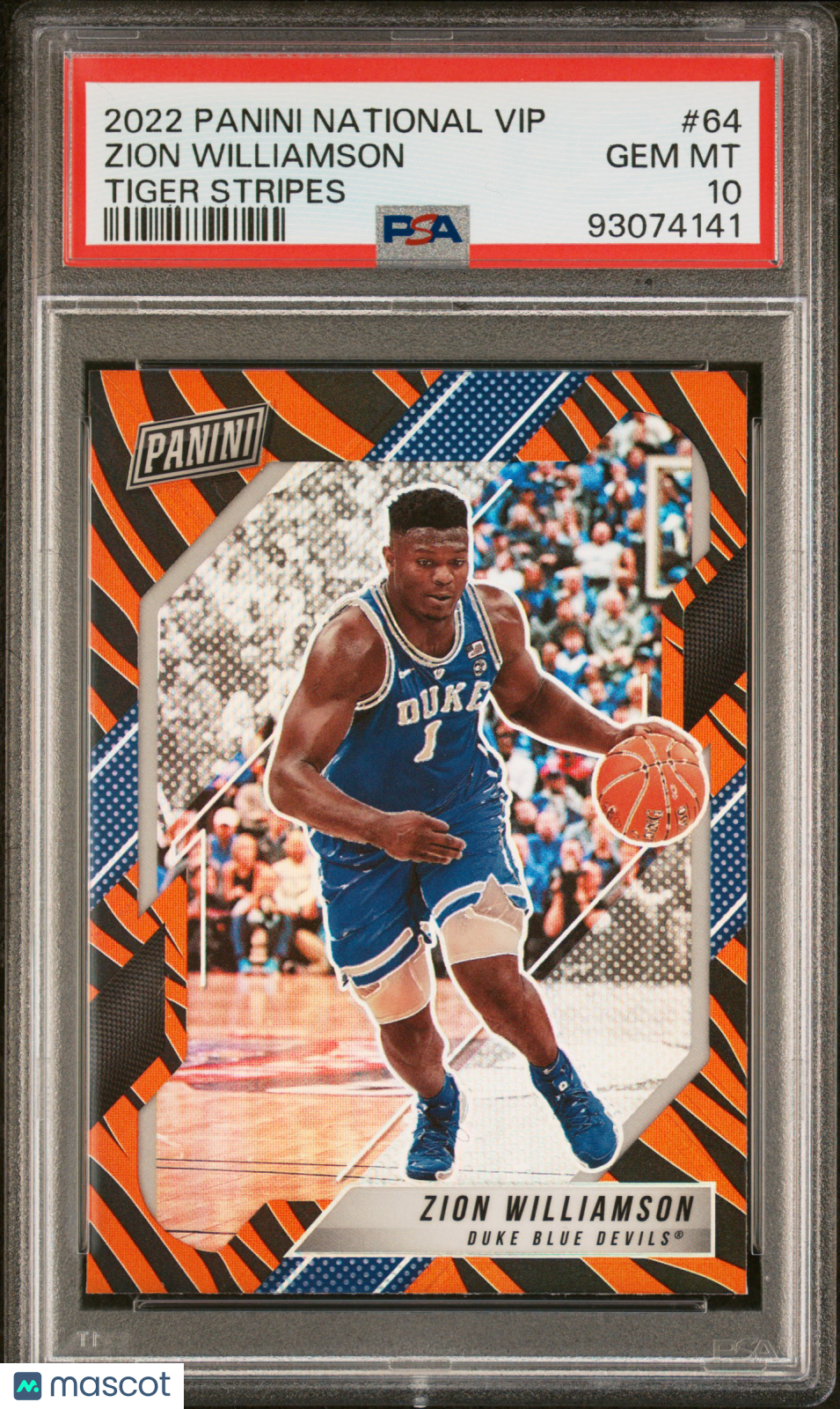 2022 Panini National Vip Zion Williamson #64 Tiger Stripes PSA 10
