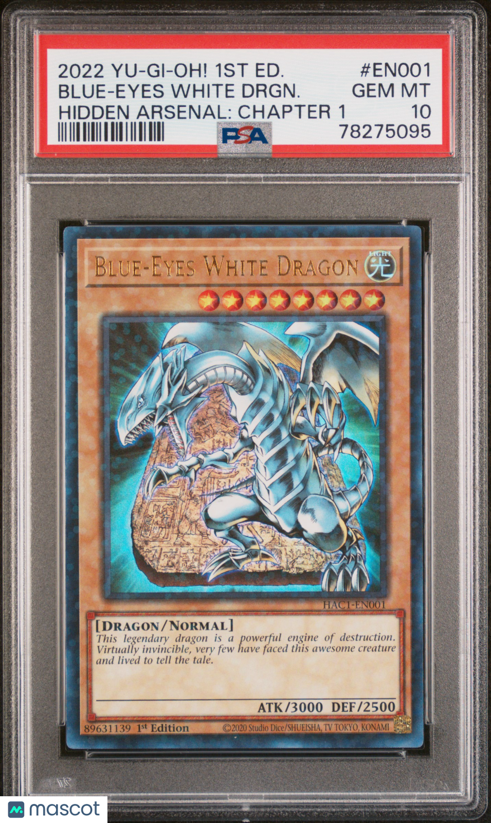 2022 Yu-Gi-Oh! Hidden Arsenal: Chapter 1 Blue-Eyes White Drgn. #EN001 1st Edition PSA 10