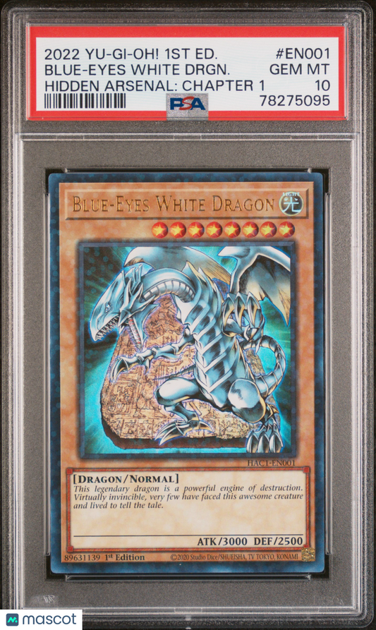2022 Yu-Gi-Oh! Hidden Arsenal: Chapter 1 Blue-Eyes White Drgn. #EN001 1st Edition PSA 10