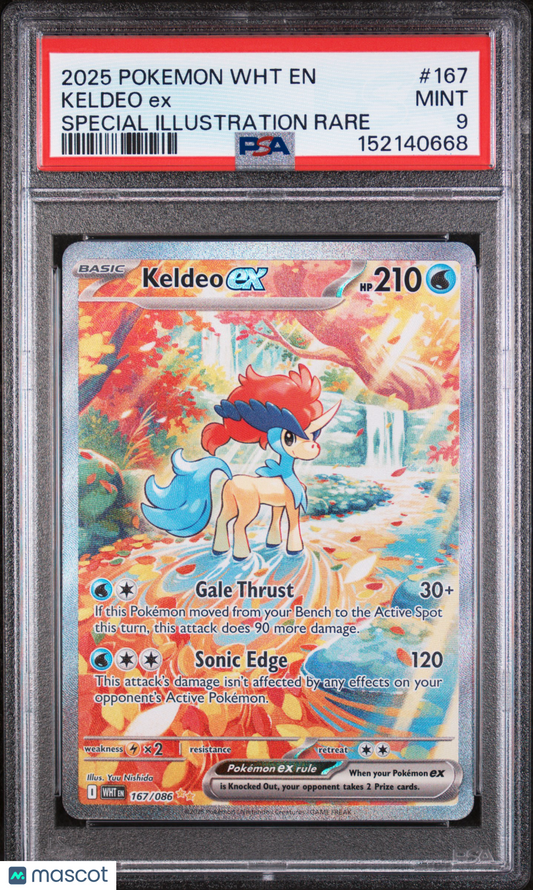 2025 Pokemon WHT EN-White Flare Keldeo EX #167 Special Illustration Rare PSA 9