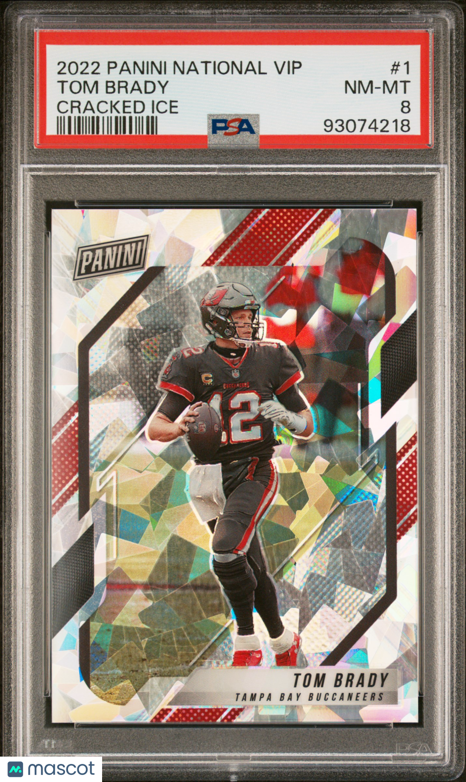 2022 Panini National Vip Tom Brady #1 Cracked Ice PSA 8