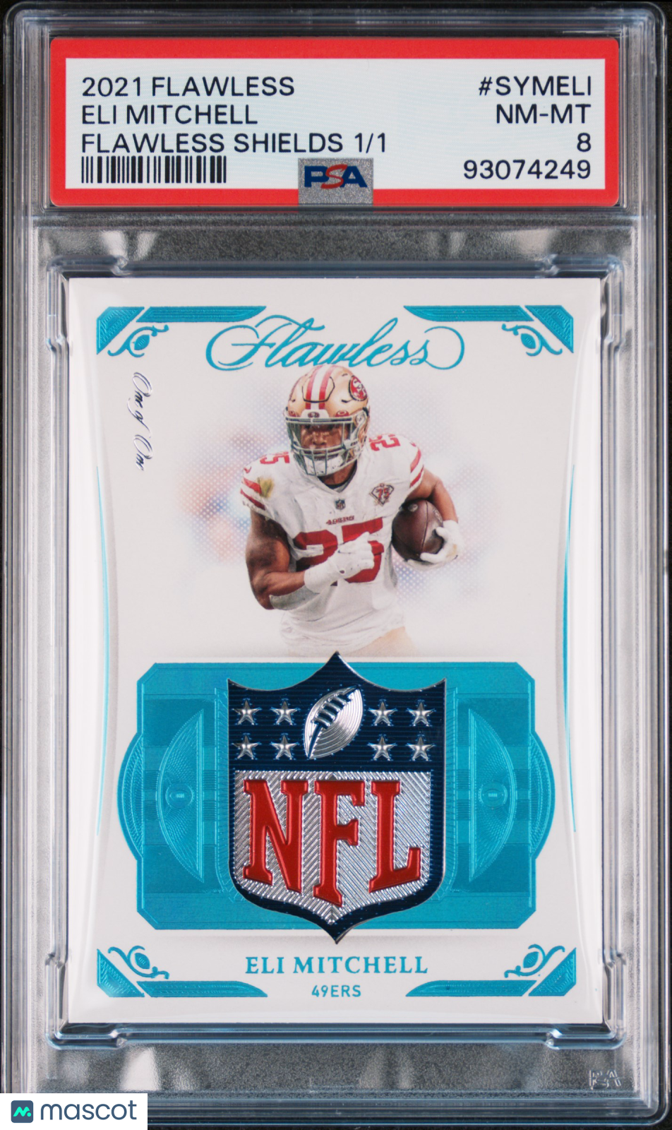 2021 Panini Flawless Eli Mitchell #SYMELI Flawless Shields 1/1 PSA 8