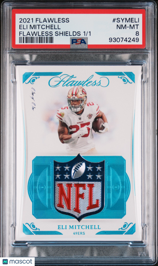 2021 Panini Flawless Eli Mitchell #SYMELI Flawless Shields 1/1 PSA 8