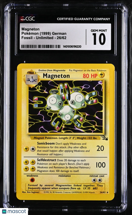 2000 Pokemon Fossil Magneton #26/62 German CGC 10