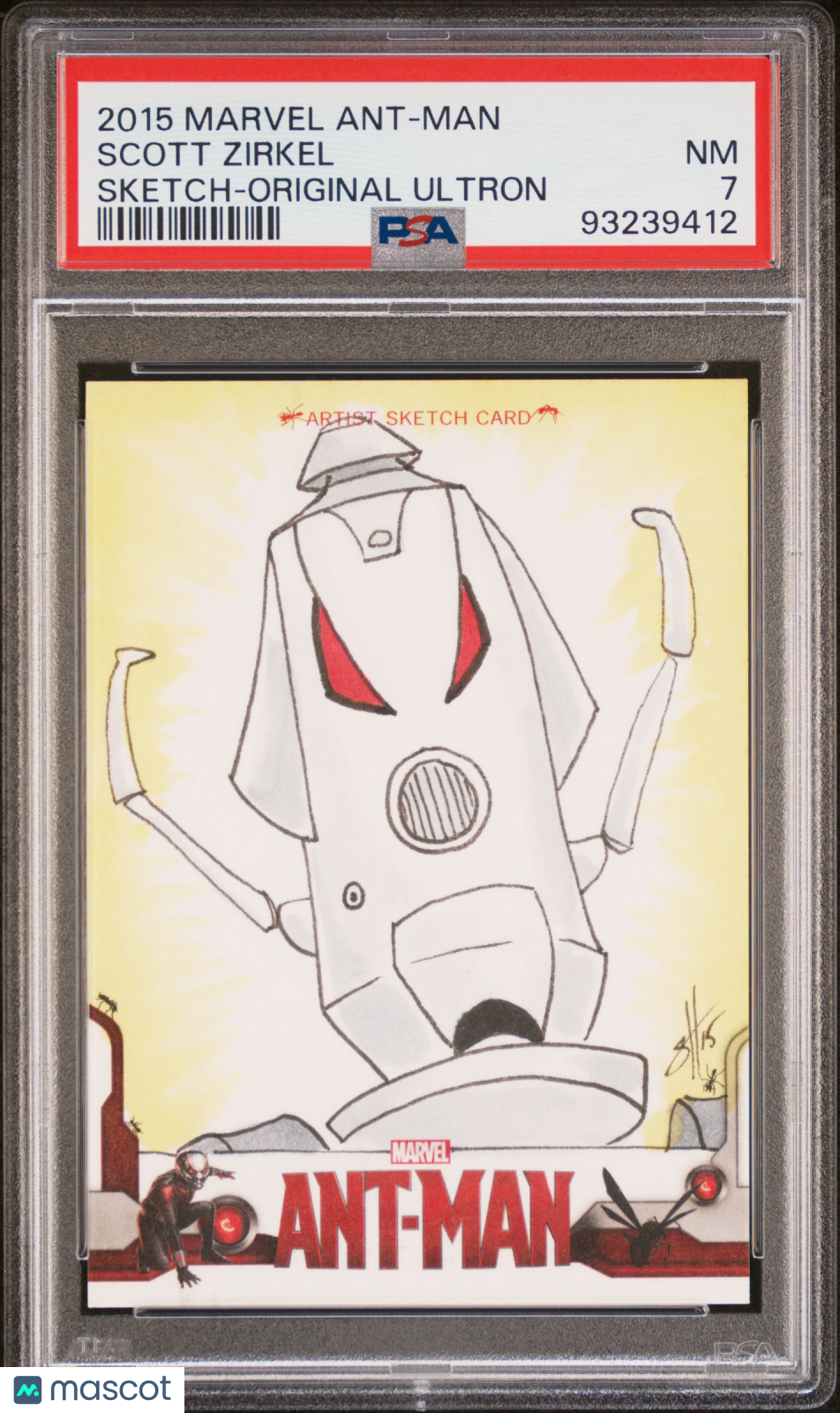 2015 Upper Deck Marvel Ant-Man Sketch Cards Scott Zirkel Original Ultron 1/1 PSA 7