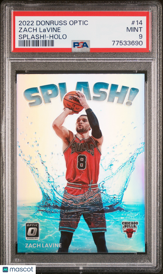 2022 Panini Donruss Optic Splash! Zach Lavine #14 Holo PSA 9