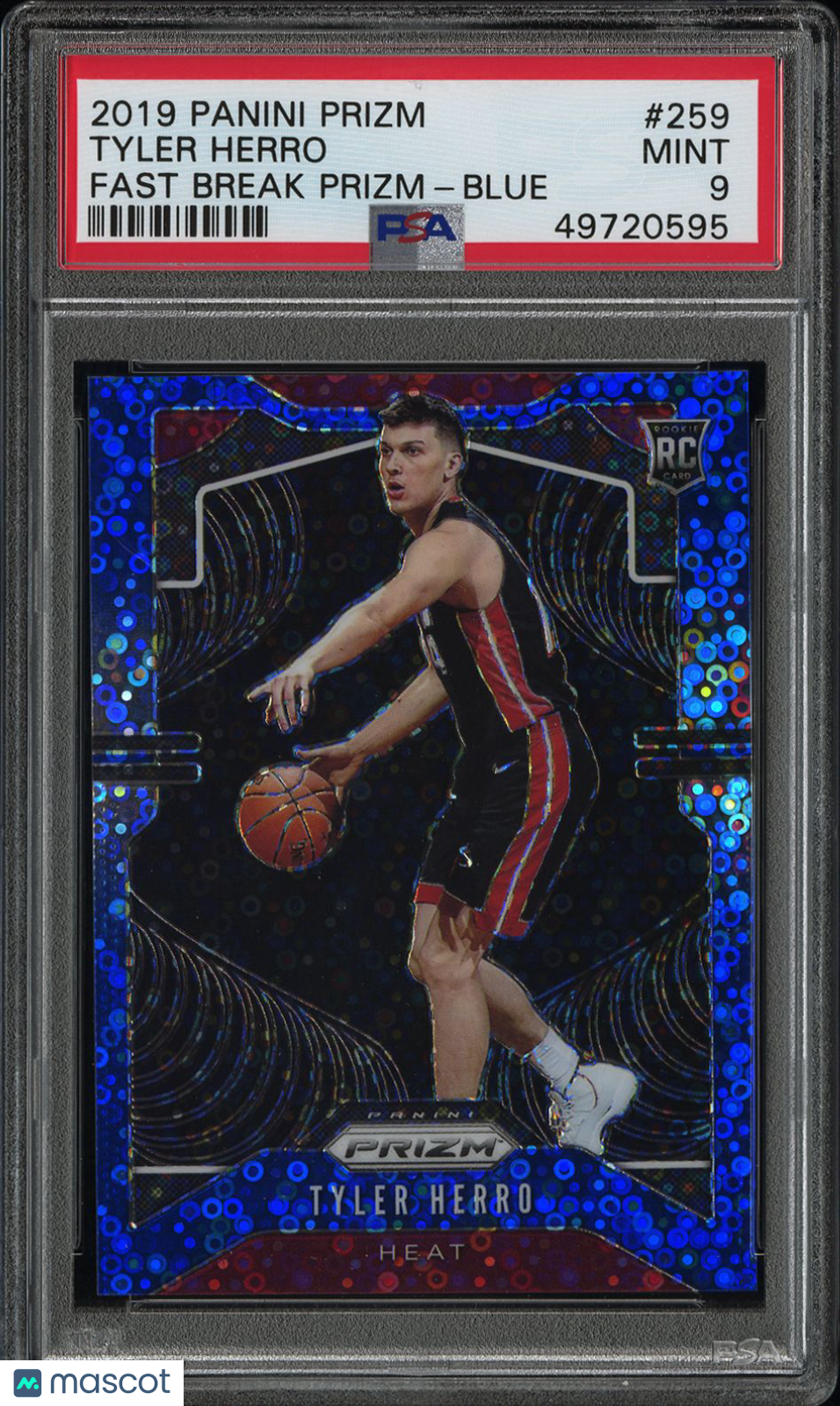 2019 Panini Prizm Tyler Herro #259 Fast Break Blue PSA 9
