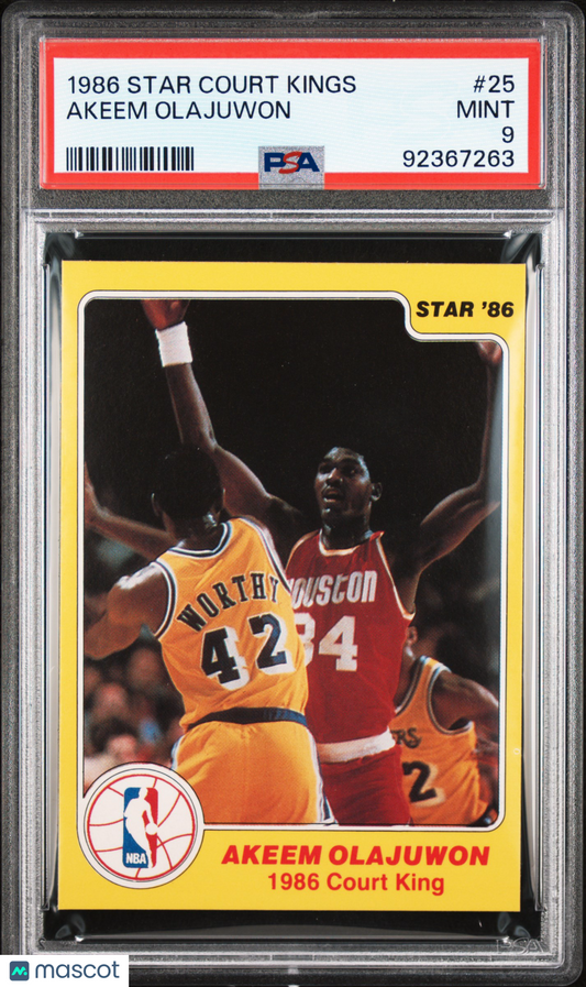 1986 Star Court Kings Akeem Olajuwon #25 PSA 9