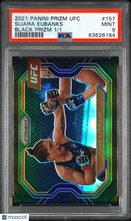 2021 Panini Prizm UFC Sijara Eubanks #157 UFC Black Prizm PSA 9