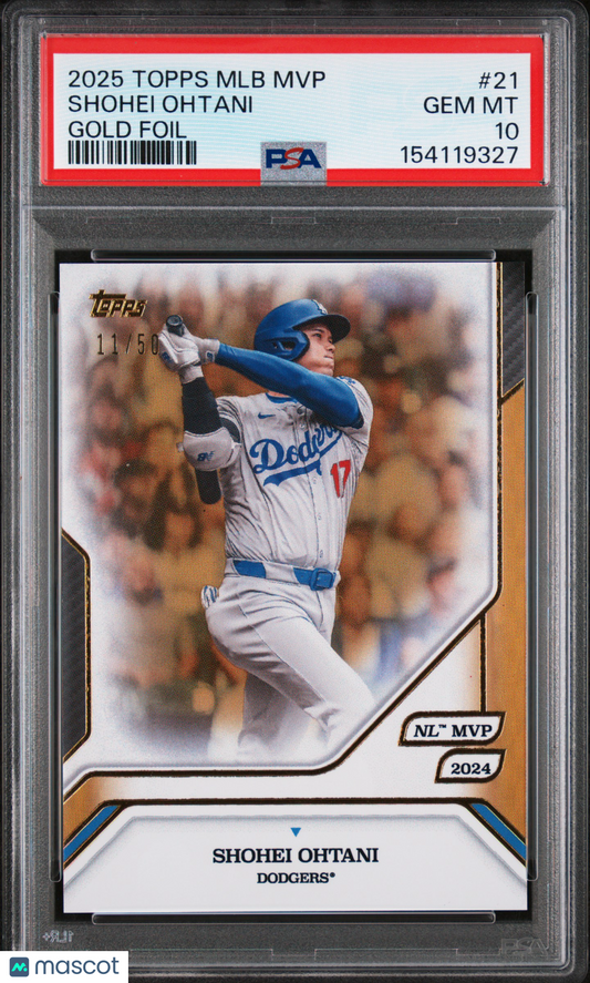 2025 Topps MLB MVP Collection Shohei Ohtani #21 Gold Foil PSA 10