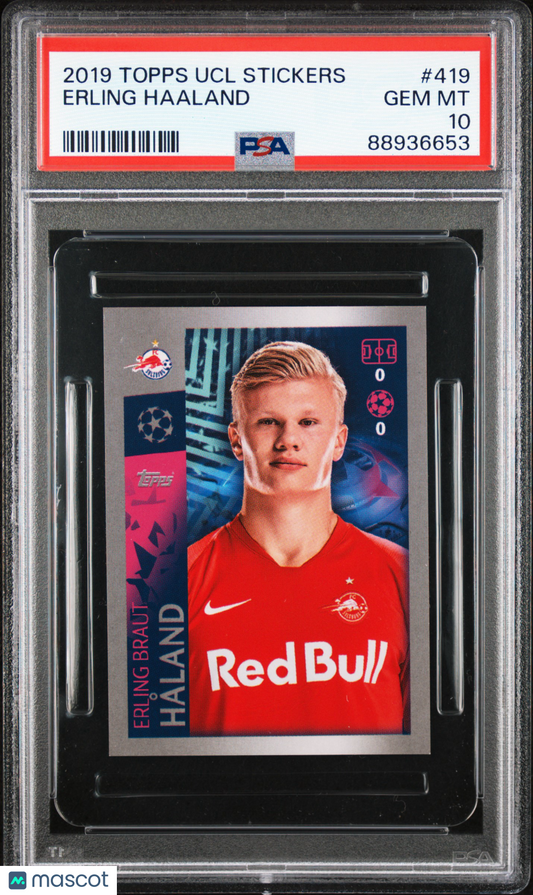 2019 Topps UEFA Champions League Stickers Erling Haaland #419 PSA 10