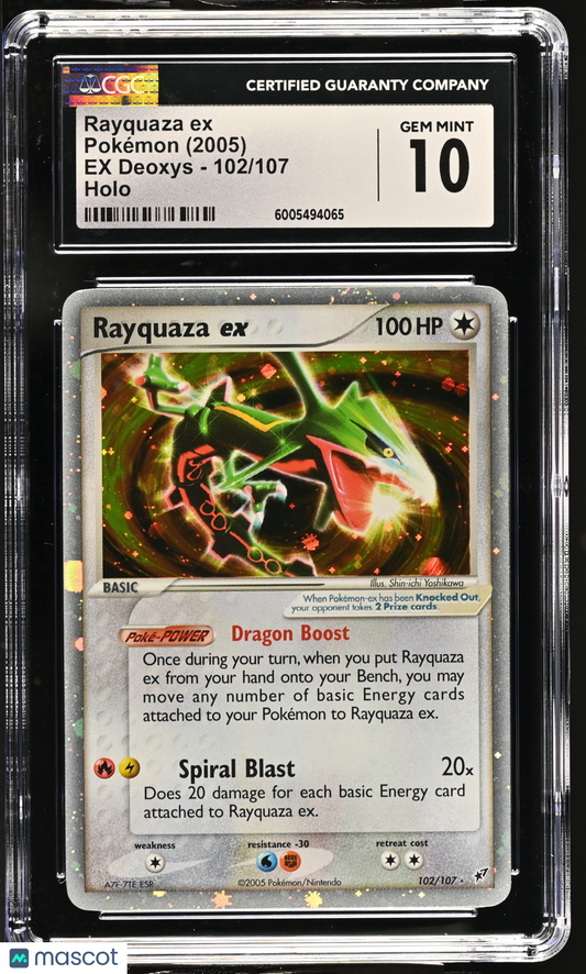 2005 Pokemon EX Deoxys Rayquaza ex #102/107 102/107 CGC 10