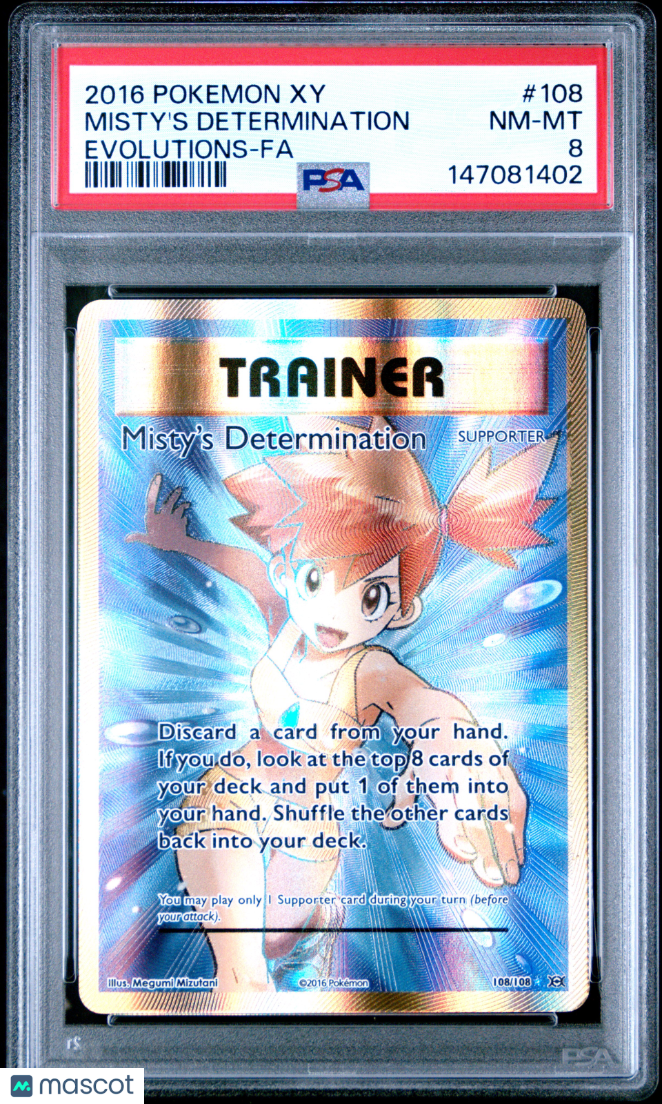 2016 Pokemon Xy Evolutions Misty's Determination #108 Evolutions-Fa PSA 8