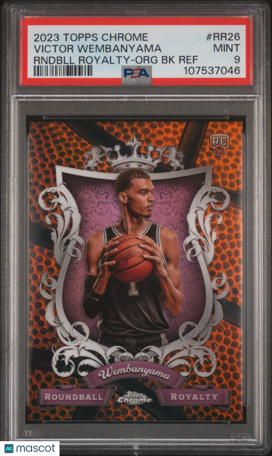 2023 Topps Chrome Roundball Royalty Victor Wembanyama #RR26 Org BK Ref PSA 9