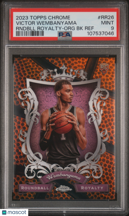 2023 Topps Chrome Roundball Royalty Victor Wembanyama #RR26 Org BK Ref PSA 9