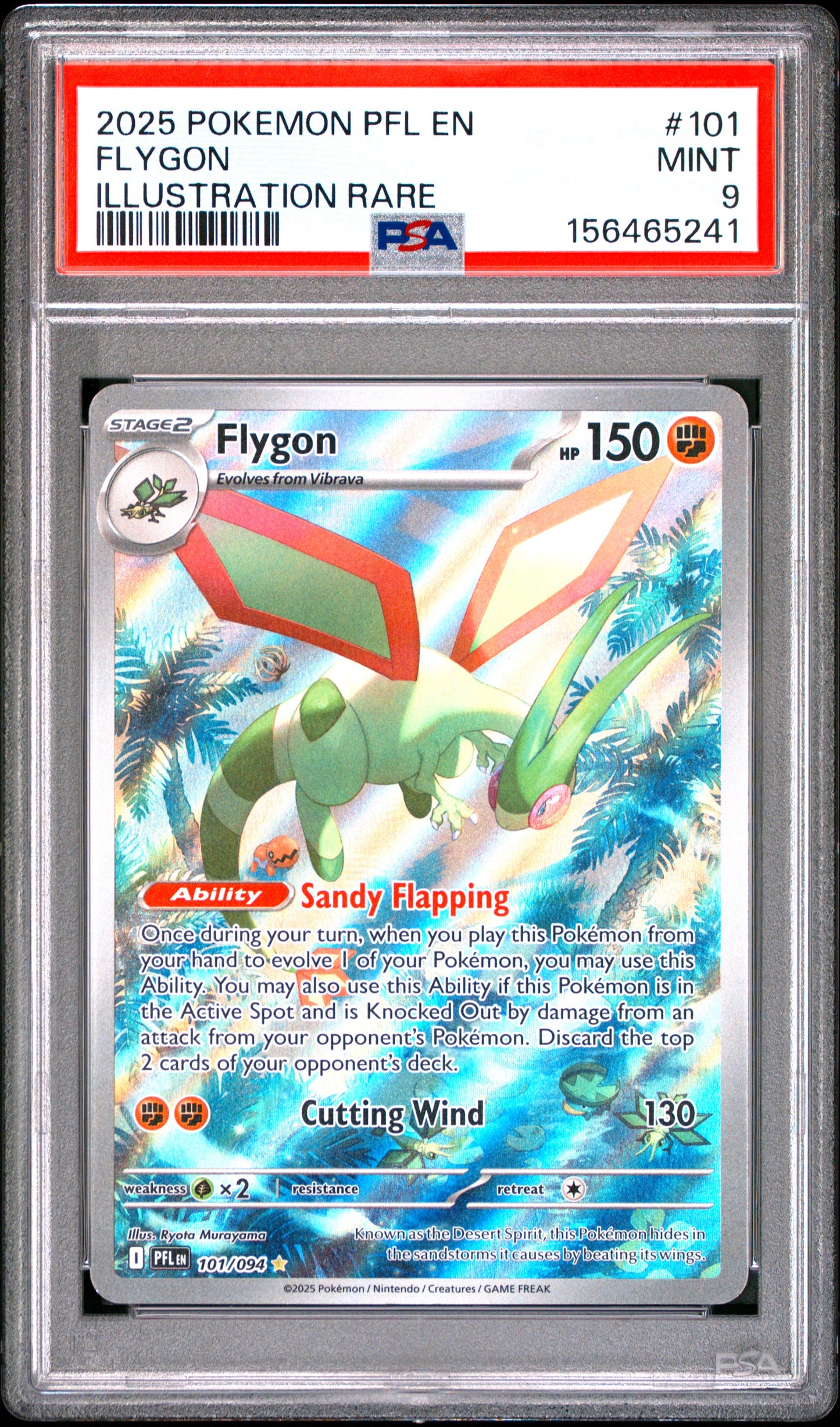 2025 Pokemon Mega Evolution Phantasmal Flames Flygon #101 Base PSA 9