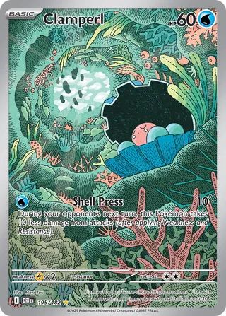 2025 Pokemon Destined Rivals Clamperl #195 AGS 10