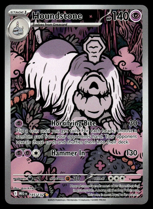 2025 Pokemon MEGA EVOLUTION Houndstone #145 AGS 10