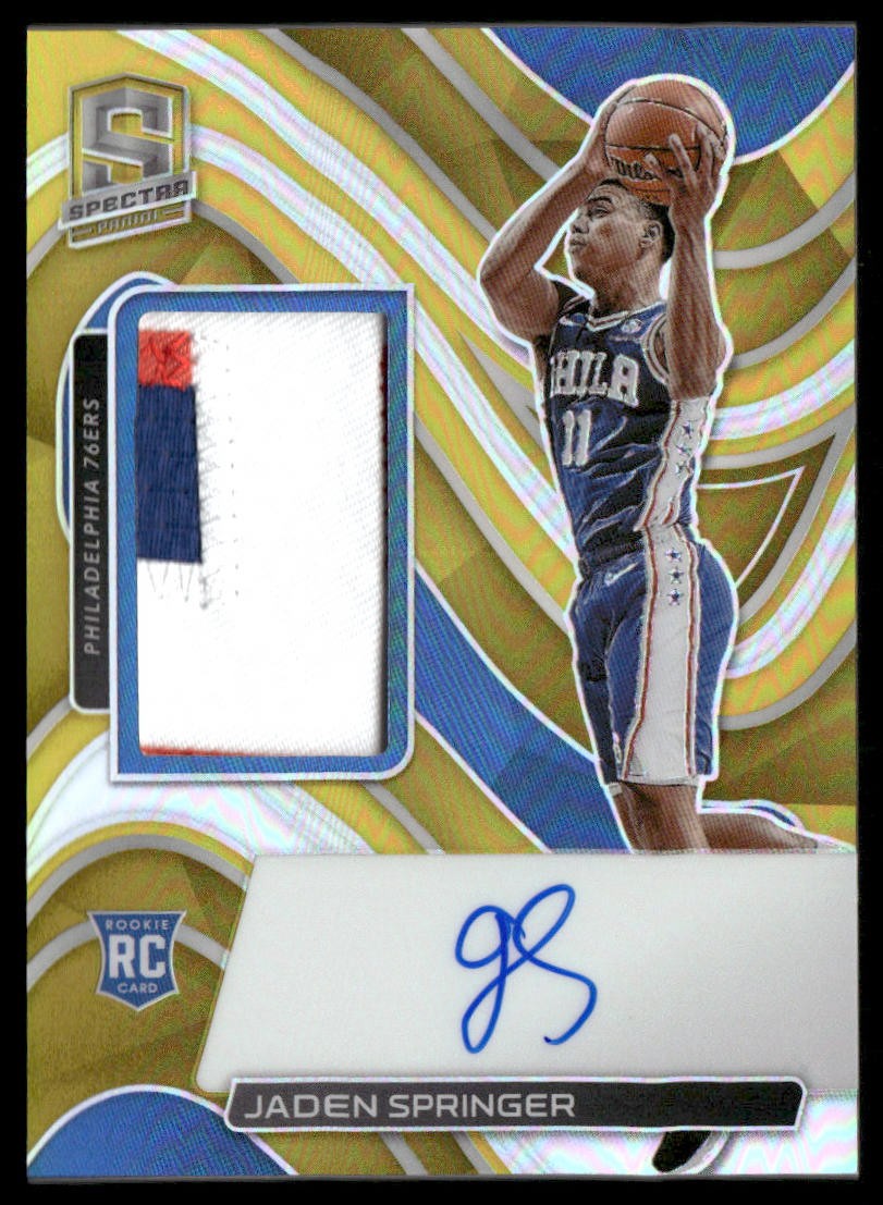 2021-22 Panini Spectra Jaden Springer Patch Auto Gold /10 #208